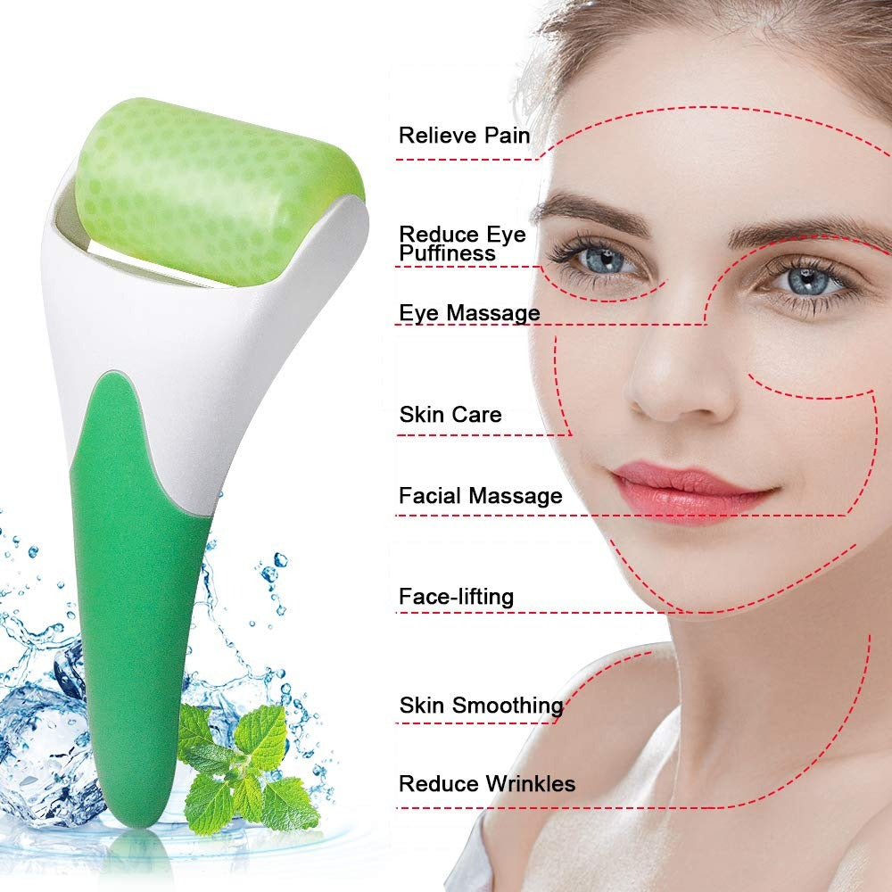 MARZAHAR Ice Roller for Face & Eye Puffiness Relief, Cold Gel Ice Face Roller Massager - Ice Roller Cool Roller For Face Eye Body Facial Shaping Anti Wrinkle Ice Roller Massager Smooth Skin ( Random Color )