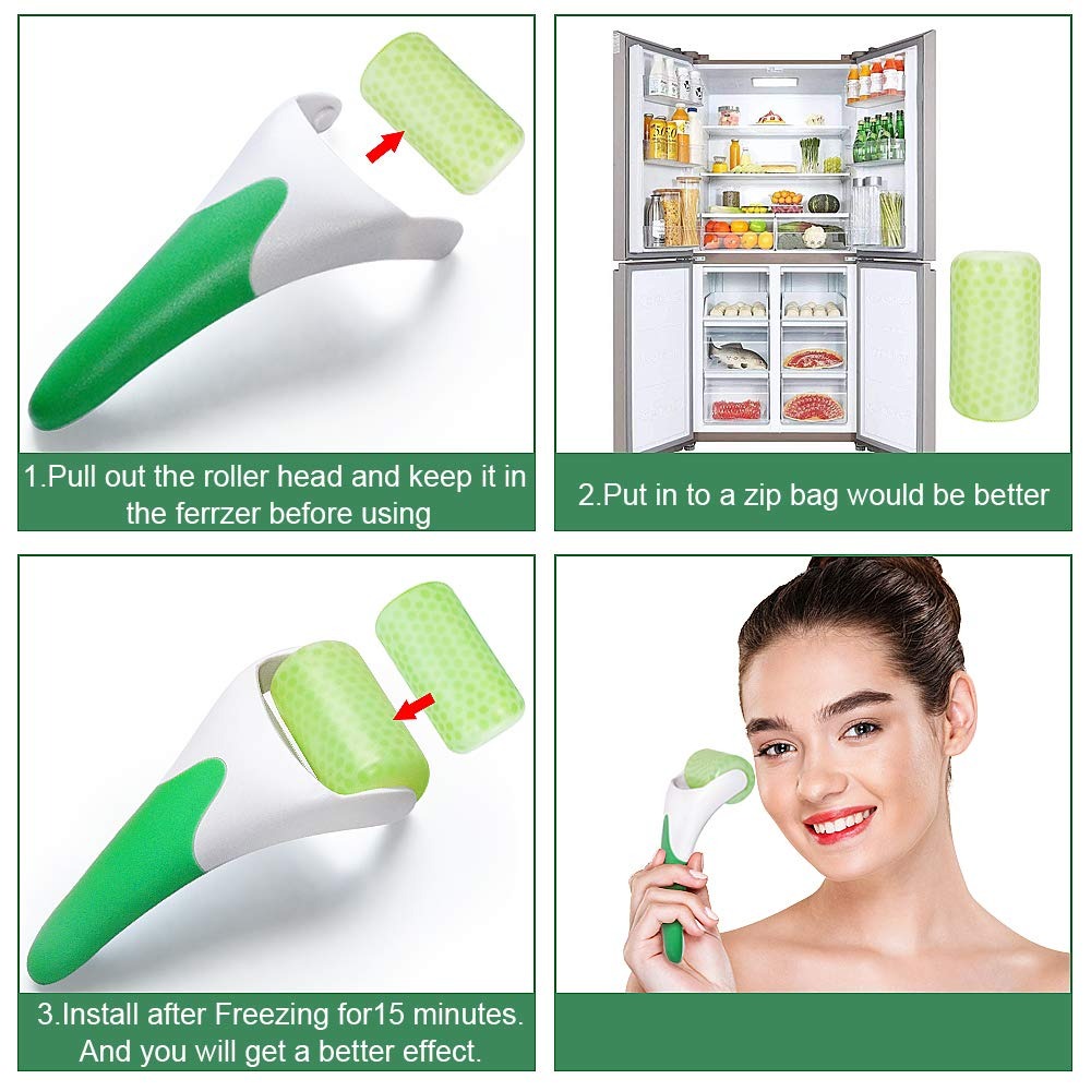 MARZAHAR Ice Roller for Face & Eye Puffiness Relief, Cold Gel Ice Face Roller Massager - Ice Roller Cool Roller For Face Eye Body Facial Shaping Anti Wrinkle Ice Roller Massager Smooth Skin ( Random Color )
