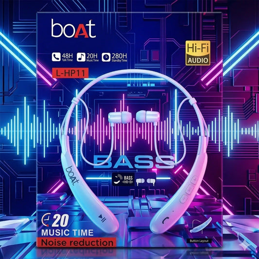 Neckband Boat Experience powerful bass, HD calls, and wireless freedom with this lightweight, sweat and Water proof neckband.