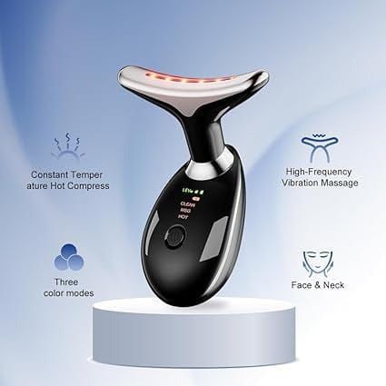 EMS Face Lifting Massager with Red Light Therapy | Facial, Neck & Eye Microcurrent Vibrating Massage Tool | Anti-Wrinkle Skin Tightening Device (Random Color)