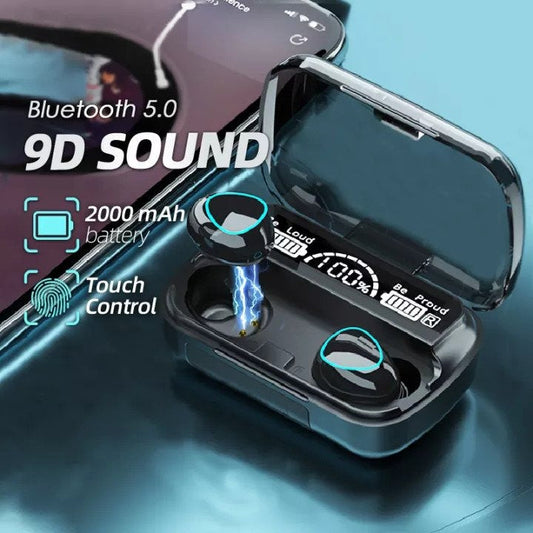 DaMix Original M10 Bluetooth Earbuds – Wireless Earphones with LED Display & Power Bank Case